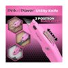 Pink Power Cortador de caja rosa retráctil cuchillo de