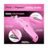 Pink Power Cortador de caja rosa retráctil cuchillo de