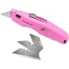 Pink Power Cortador de caja rosa retráctil cuchillo de