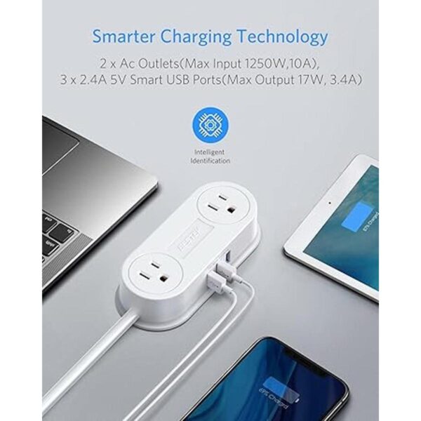 BESTEK Tira de alimentación pequeña con 3 puertos USB 2_3