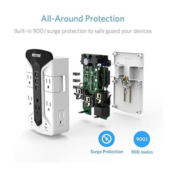 BESTEK Regleta protectora de sobretensiones de 7_3
