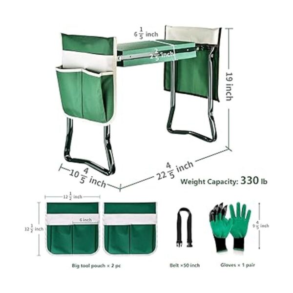 BESTHLS Banco plegable de jardín y asiento mejorado con 2_2