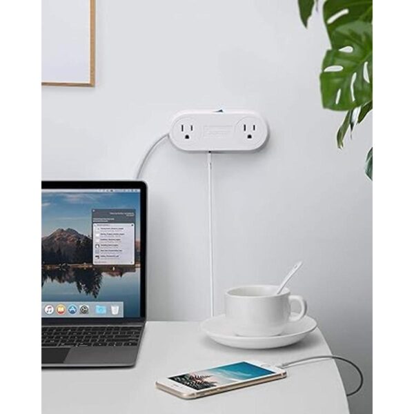 BESTEK Tira de alimentación pequeña con 3 puertos USB 2_5