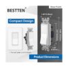 BESTTEN Interruptor de luz de pared decorativo de un solo