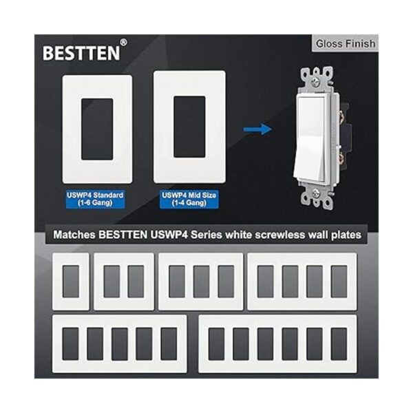 BESTTEN Interruptor de luz de pared decorativo de un solo