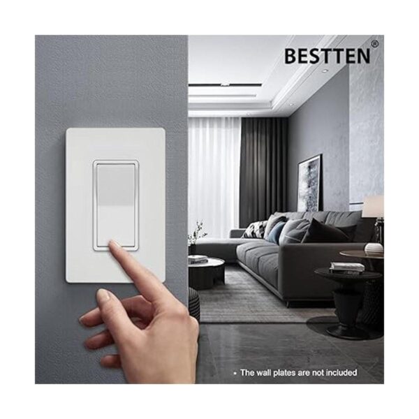 BESTTEN Interruptor de luz de pared decorativo de un solo