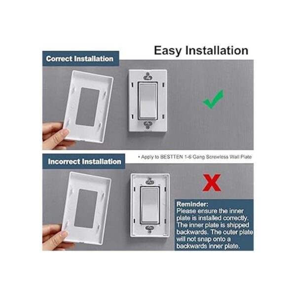 BESTTEN Placa de pared sin tornillos de 3 bandas serie_4