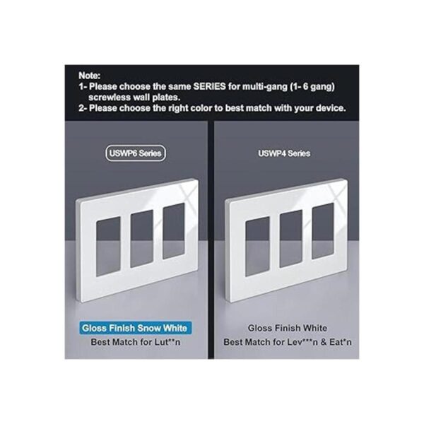 BESTTEN Placa de pared sin tornillos de 3 bandas serie_5