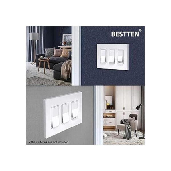 BESTTEN Placa de pared sin tornillos de 3 bandas serie_2