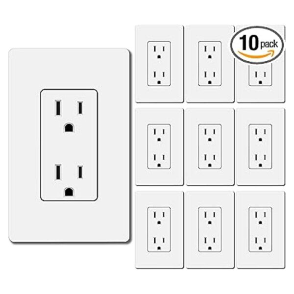 BESTTEN Receptáculo de pared decorativo de 15 amperios