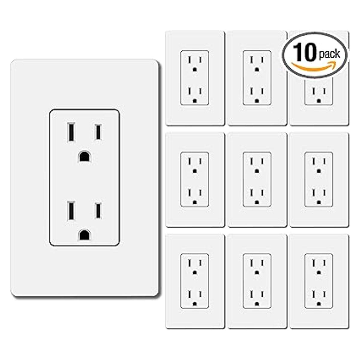 BESTTEN Receptáculo de pared decorativo de 15 amperios
