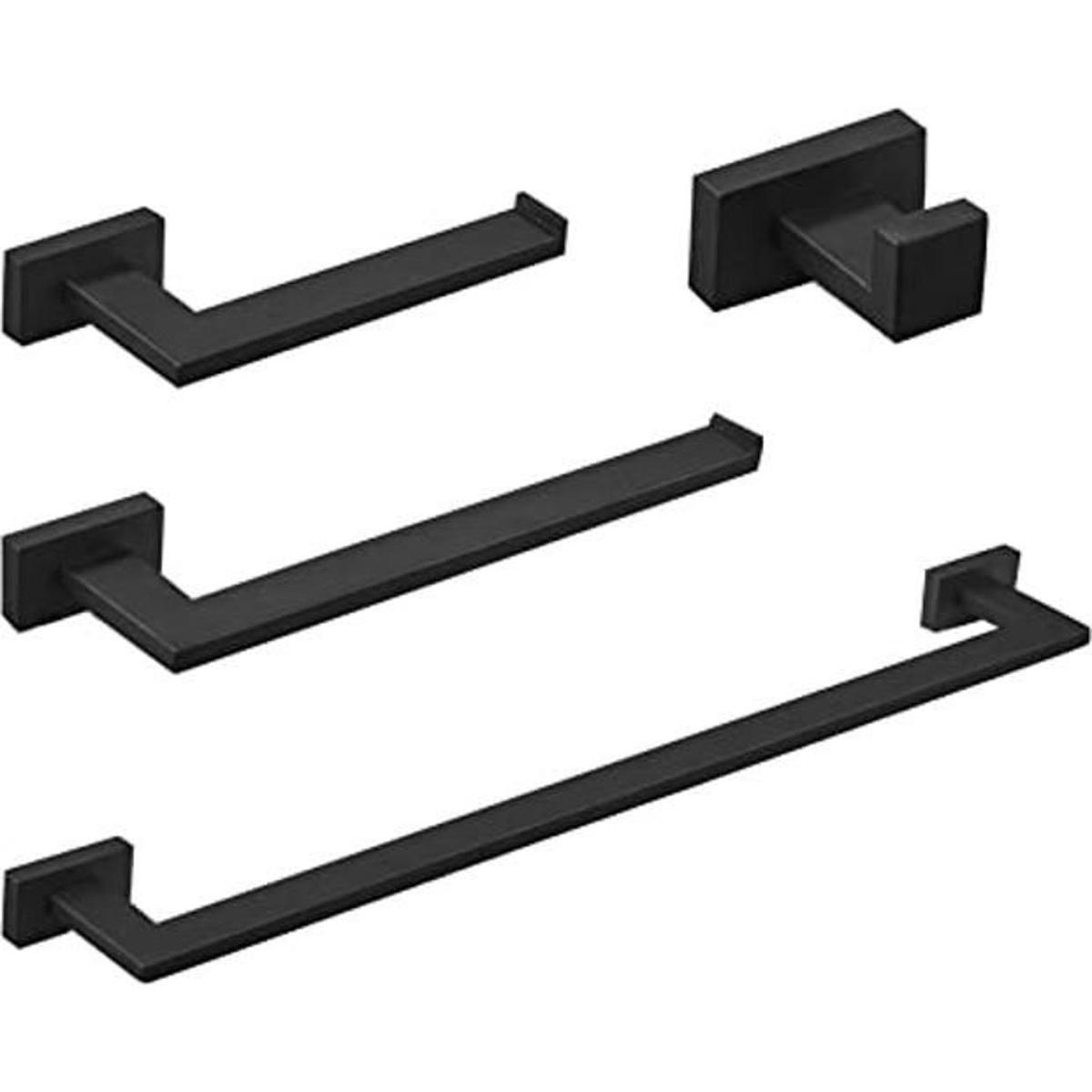 BESy Juego de accesorios de baño de 4 piezas toallero