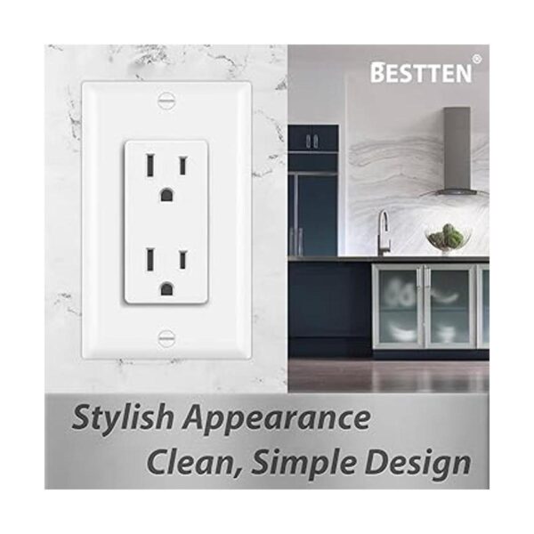 BESTTEN Receptáculo decorativo de 15 amperios para uso