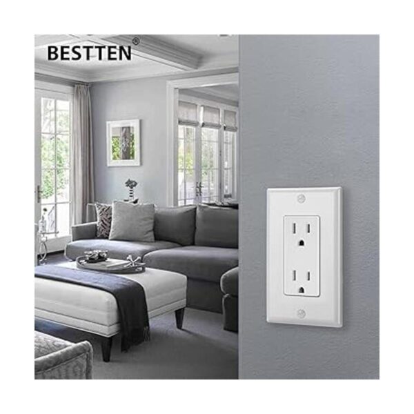 BESTTEN Receptáculo decorativo de 15 amperios para uso