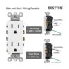 BESTTEN Receptáculo decorativo de 15 amperios para uso