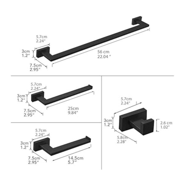BESy Juego de accesorios de baño de 4 piezas toallero_6