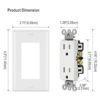 BESTTEN Receptáculo decorativo de 15 amperios para uso
