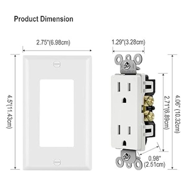 BESTTEN Receptáculo decorativo de 15 amperios para uso