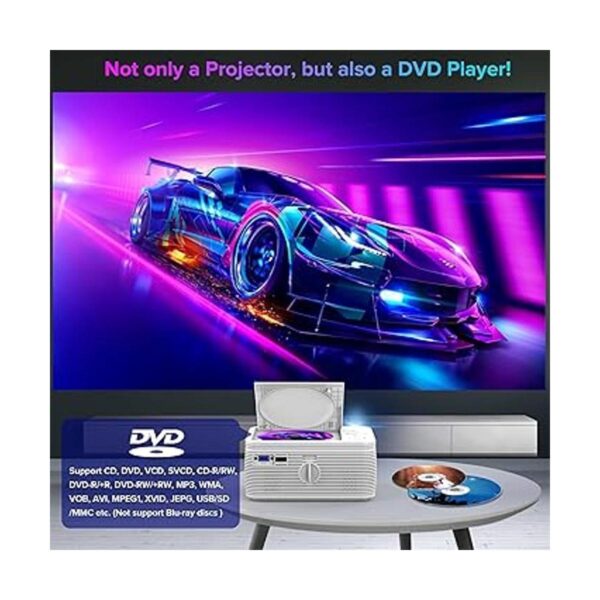 BIGASUO Proyector Bluetooth HD mejorado reproductor de DVD_2
