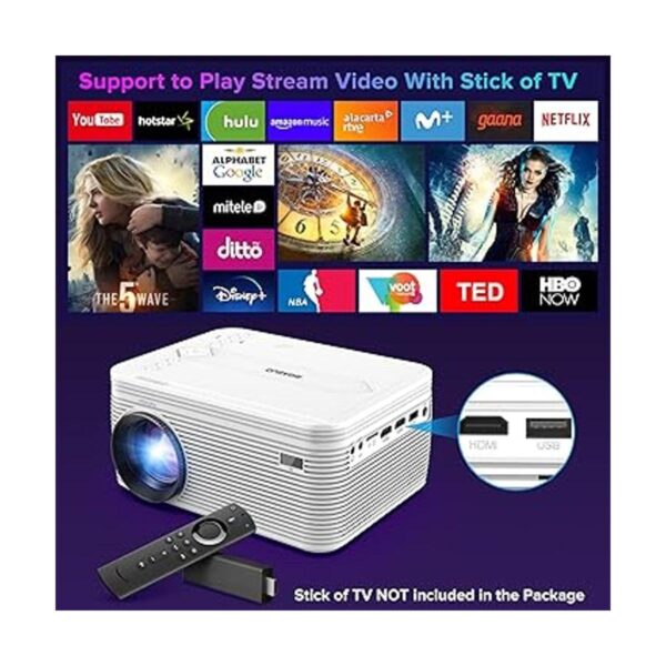 BIGASUO Proyector Bluetooth HD mejorado reproductor de DVD_5