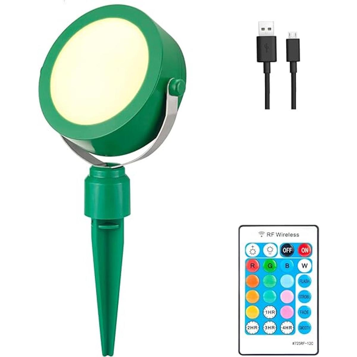 BIGMONAT Luz de paisaje recargable por USB foco de árbol