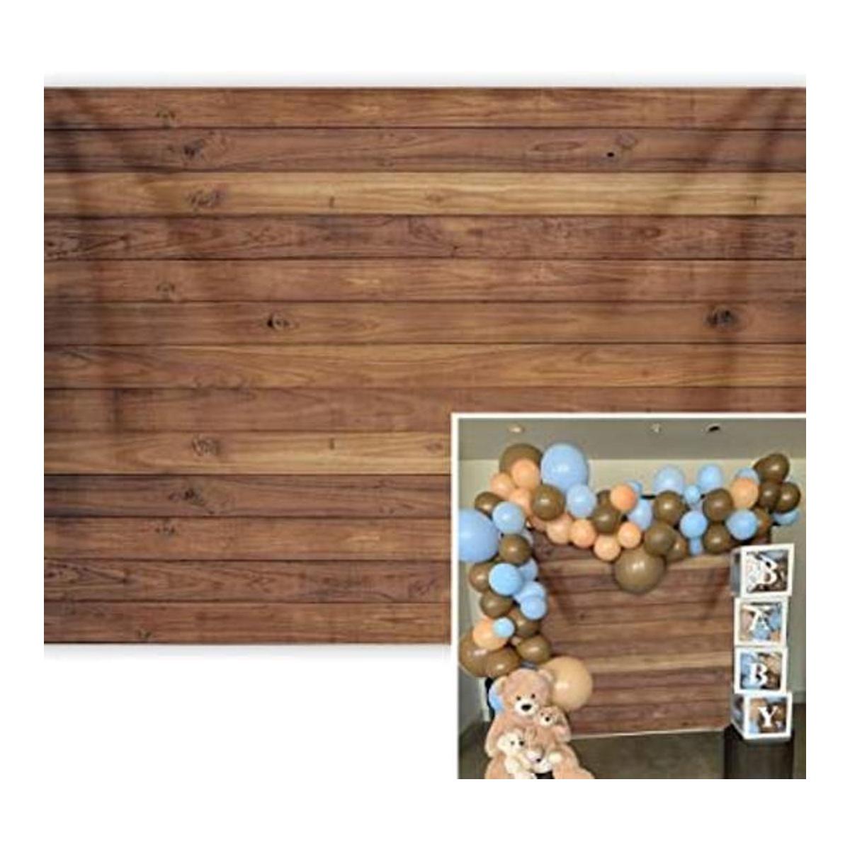 BINQOO Telón de fondo de madera otoñal de 7 x 5 pies