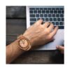 BIOSTON Reloj de madera natural hecho a mano analógico de