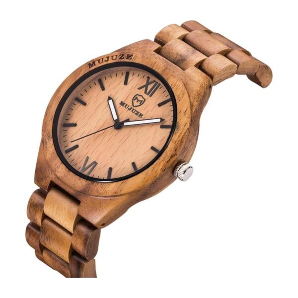 BIOSTON Reloj de madera natural hecho a mano analógico de