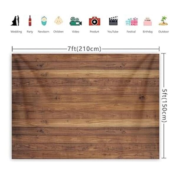 BINQOO Telón de fondo de madera otoñal de 7 x 5 pies_6