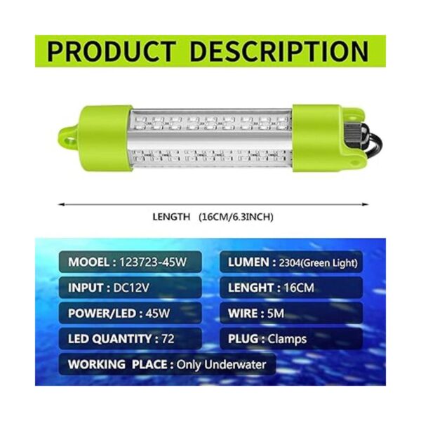 BLUERICE Luz de pesca subacuática de 12 V 45 W70 W IP68