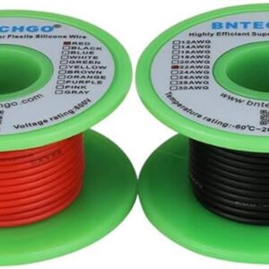 BNTECHGO Bobina de alambre de silicona de calibre 22 rojo