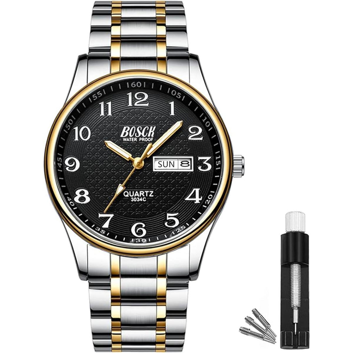 BOSCK Analog Mens Watch40mm Easy Read Auto Date and Day