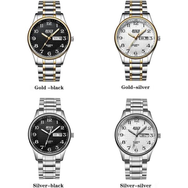 BOSCK Analog Mens Watch40mm Easy Read Auto Date and Day