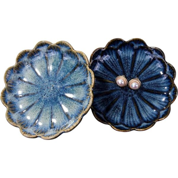 BOSILI Bandeja de cerámica para anillos de joyería vintage