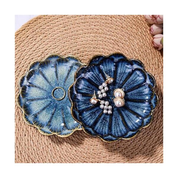BOSILI Bandeja de cerámica para anillos de joyería vintage