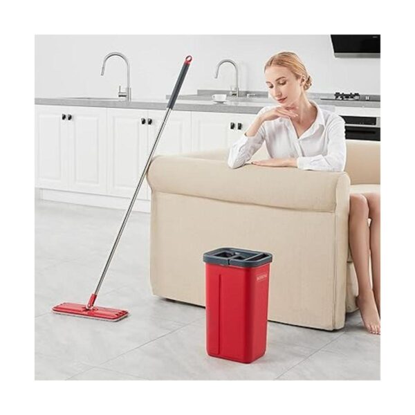 BOSHENG Mopa y cubo con juego de escurridor fregona plana_6
