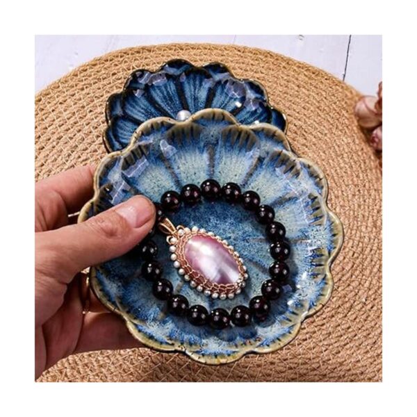 BOSILI Bandeja de cerámica para anillos de joyería vintage