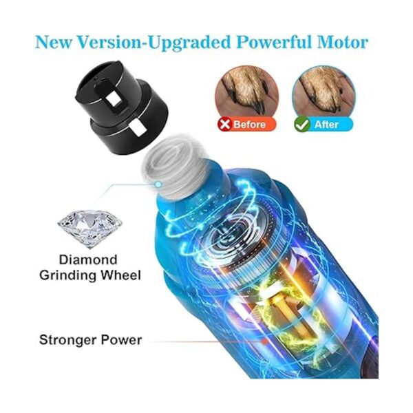 BOUSNIC Molinillo de uñas para perros con 2 luces LED muy