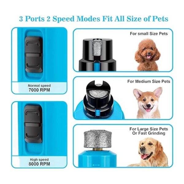 BOUSNIC Molinillo de uñas para perros con 2 luces LED muy
