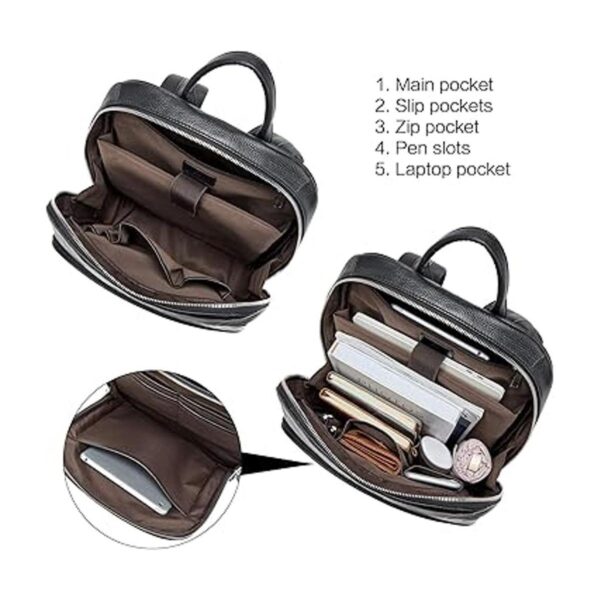 BOSTANTEN Mochila de cuero para hombre de 156 pulgadas