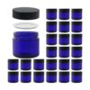BPFY 24 frascos de cristal azul redondo de 1.7 fl oz con_1