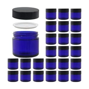 BPFY 24 frascos de cristal azul redondo de 1.7 fl oz con_1