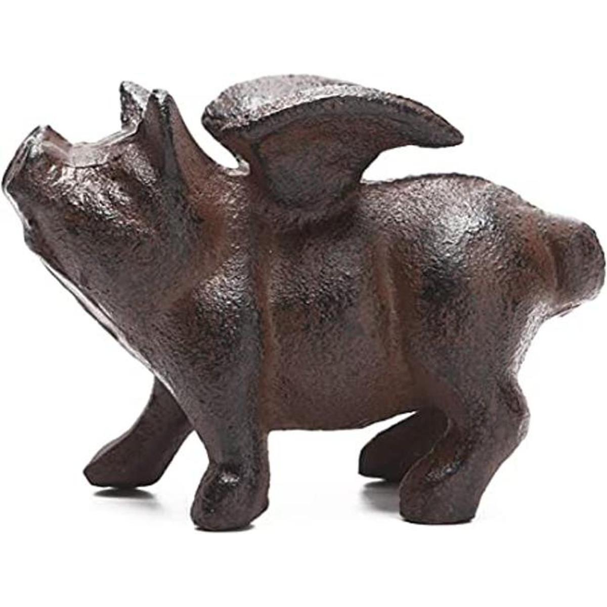 BRASSTAR PTWQ008 Estatua de cerdo volador de hierro