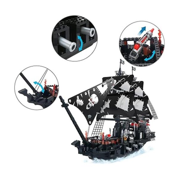 BRICK STORY Kit de construcción de barcos piratas negros_2