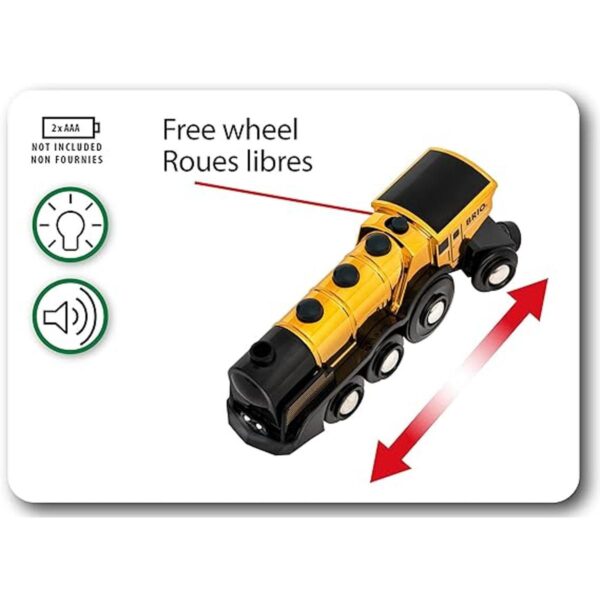 BRIO World 33630 Mighty Golden Action Locomotora Tren de