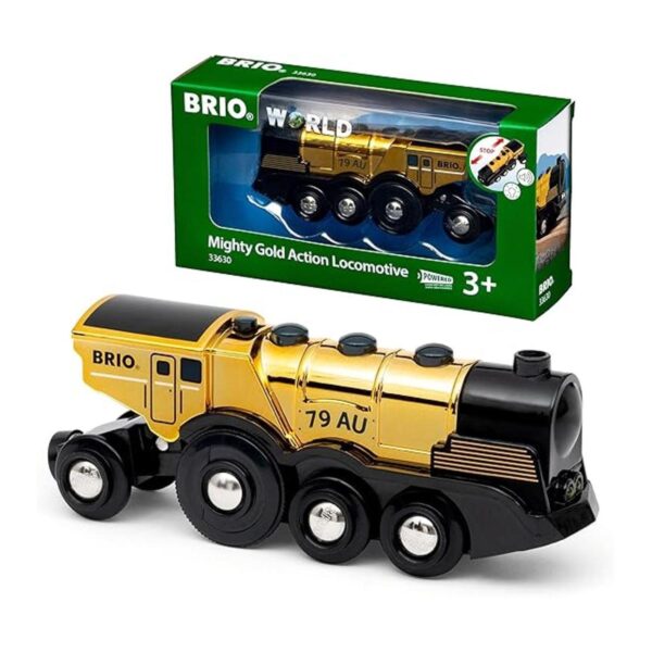 BRIO World 33630 Mighty Golden Action Locomotora Tren de