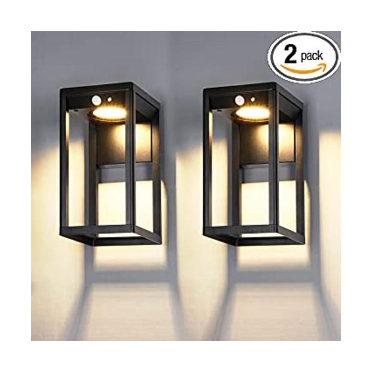 BRIMMEL Luces solares de pared para exteriores 2 paquetes