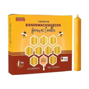 BRUBAKER Velas de árbol 100 cera de abeja paquete de 20