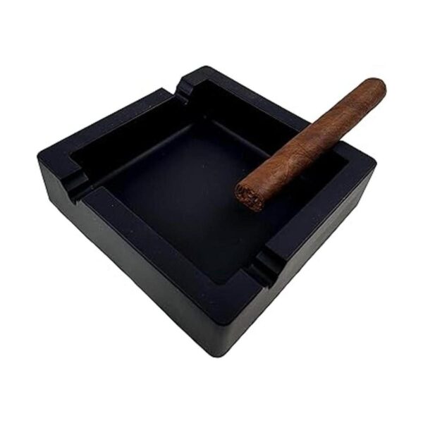 BSANG Cenicero de silicona negro grande de 6 pulgadas