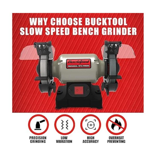 BUCKTOOL Herramientas eléctricas de amoladora de banco de_3
